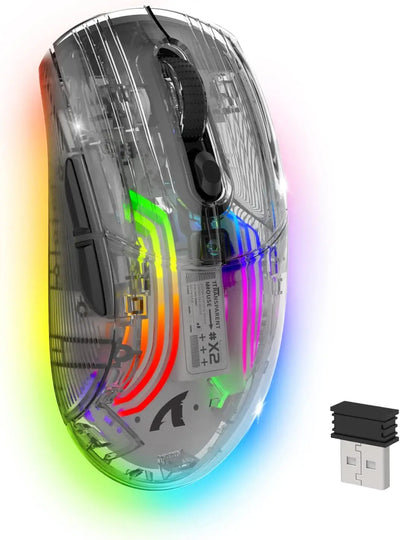 Wireless Transparent Shell Gaming Mouse