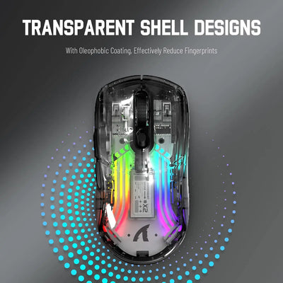 Wireless Transparent Shell Gaming Mouse