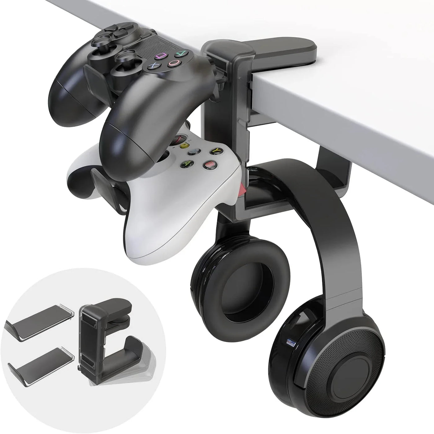 3-in-1 PC Gaming Headset&Controller Holder Headphone Stand