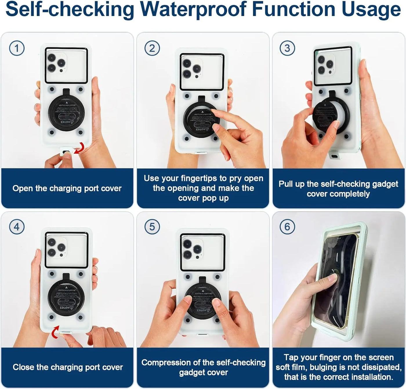 Wasserdichte Handyhülle Universal Self-Check Unterwassertasche