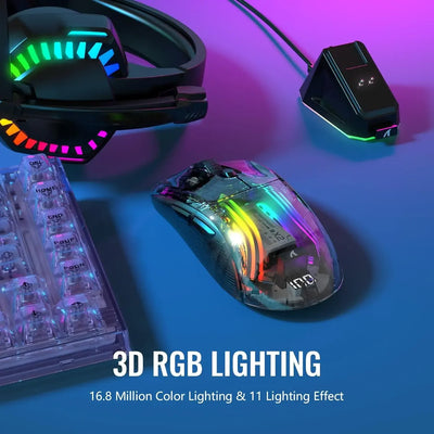 Wireless Transparent Shell Gaming Mouse